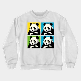 Pop Annoyed Panda - Funny Panda Art Crewneck Sweatshirt